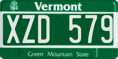 VT license plate XZD579