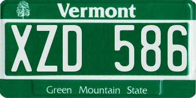 VT license plate XZD586