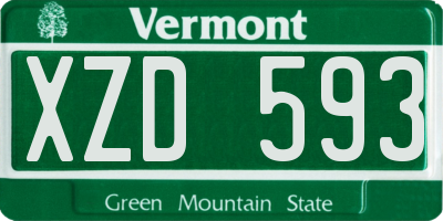 VT license plate XZD593