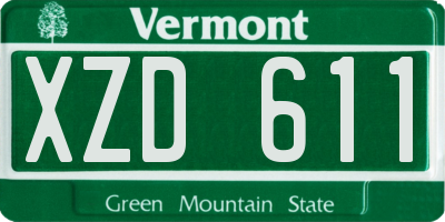 VT license plate XZD611