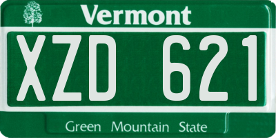 VT license plate XZD621