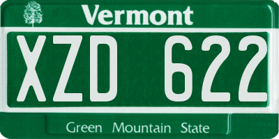 VT license plate XZD622
