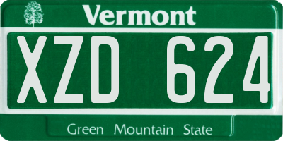 VT license plate XZD624