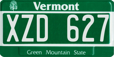 VT license plate XZD627