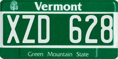 VT license plate XZD628