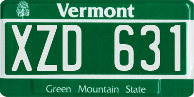 VT license plate XZD631