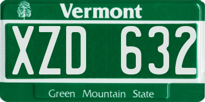 VT license plate XZD632