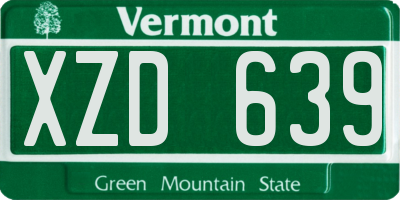 VT license plate XZD639