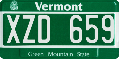 VT license plate XZD659