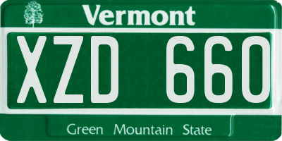 VT license plate XZD660