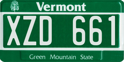 VT license plate XZD661