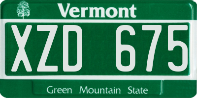 VT license plate XZD675