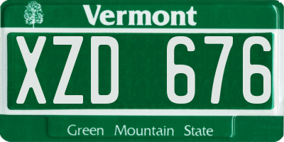 VT license plate XZD676