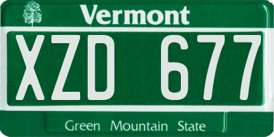VT license plate XZD677