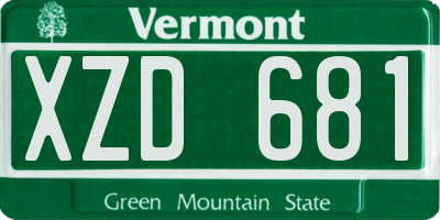 VT license plate XZD681