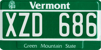 VT license plate XZD686