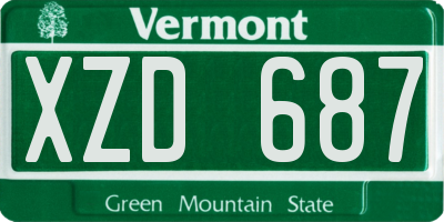VT license plate XZD687
