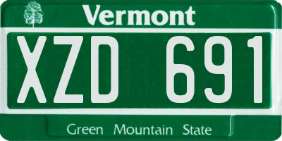 VT license plate XZD691