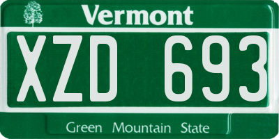 VT license plate XZD693