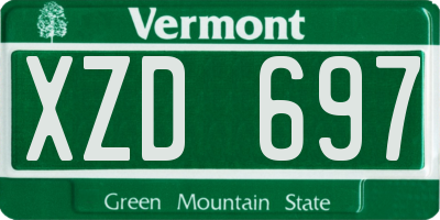 VT license plate XZD697