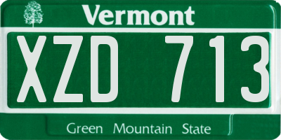 VT license plate XZD713