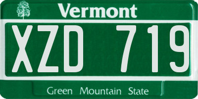 VT license plate XZD719