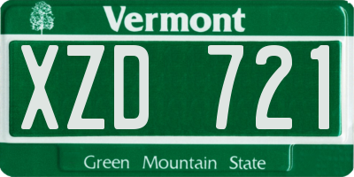 VT license plate XZD721
