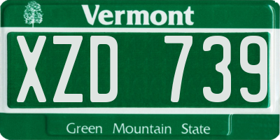 VT license plate XZD739