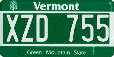VT license plate XZD755