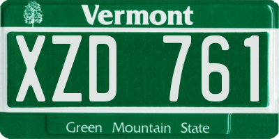 VT license plate XZD761