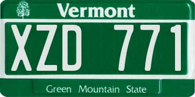 VT license plate XZD771
