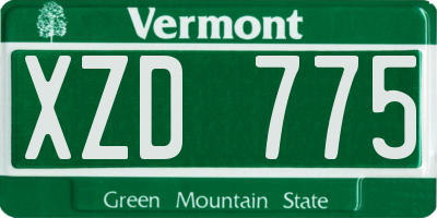 VT license plate XZD775
