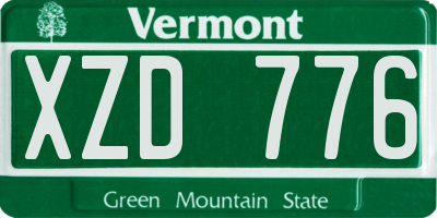 VT license plate XZD776