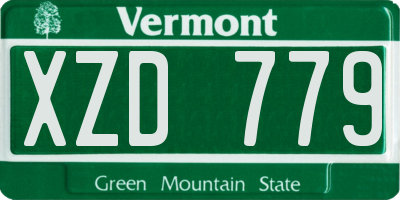 VT license plate XZD779
