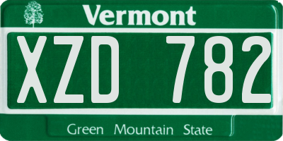 VT license plate XZD782