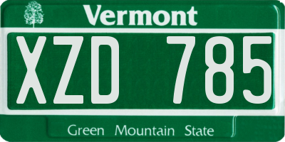 VT license plate XZD785