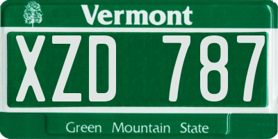 VT license plate XZD787