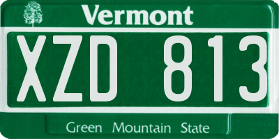 VT license plate XZD813
