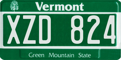 VT license plate XZD824