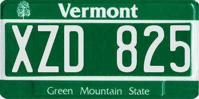 VT license plate XZD825