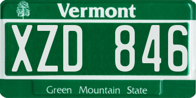 VT license plate XZD846