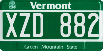 VT license plate XZD882