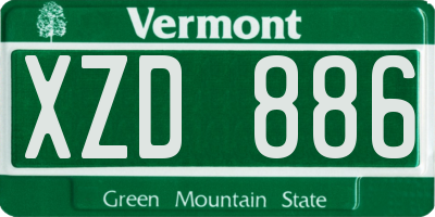 VT license plate XZD886