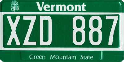 VT license plate XZD887
