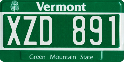 VT license plate XZD891