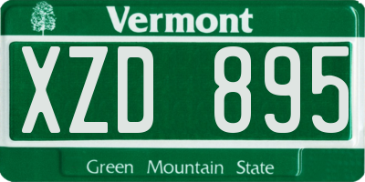 VT license plate XZD895