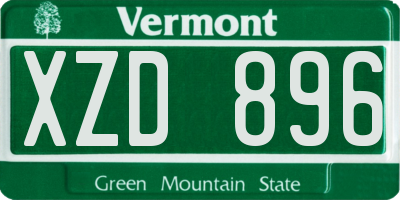 VT license plate XZD896