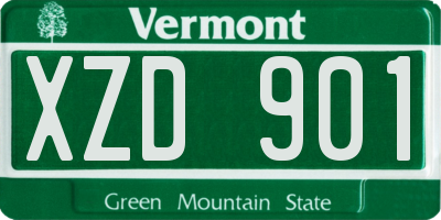 VT license plate XZD901