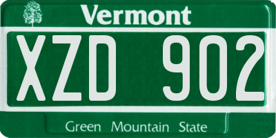 VT license plate XZD902