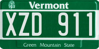 VT license plate XZD911